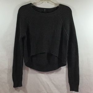 Forever 21 Gray Long Sleeves Crop Sweater
